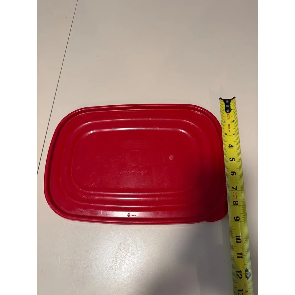 Rubbermaid TakeAlongs Replacement Lid Red Rectangular Plastic Storage 9.5x6.5